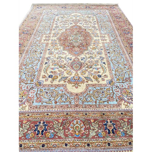 109 - ANTIQUE TABRIZ CARPET, 295cm x 205cm.