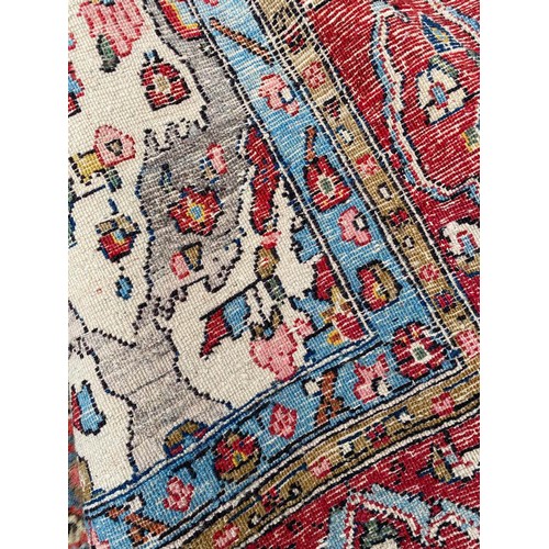 114 - ANTIQUE PERSIAN QUM CARPET, 325cm x 220cm.