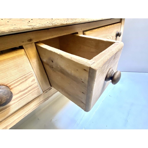 266 - PANTRY SERVING TABLE, 80cm H x 185cm W x 45cm D, Victorian sycamore and pine with three drawers.