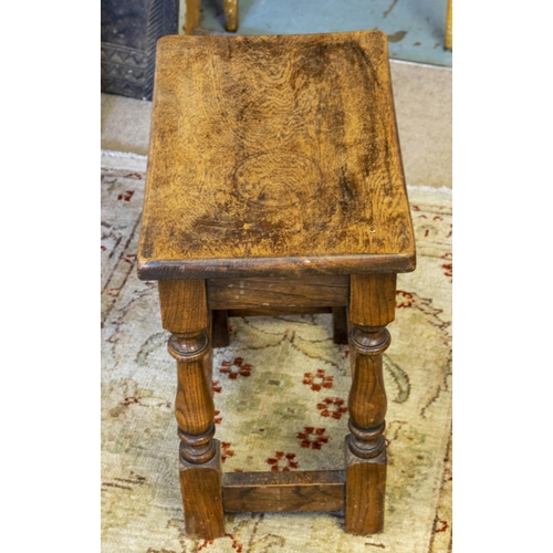 183 - JOINT STOOL, 44cm H x 38cm x 25cm, Jacobean style ash.