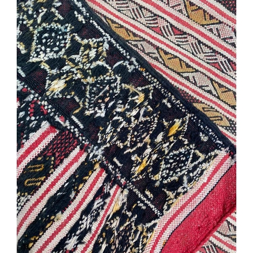 97 - MOROCCAN SILK KILIM, 240cm x 150cm.