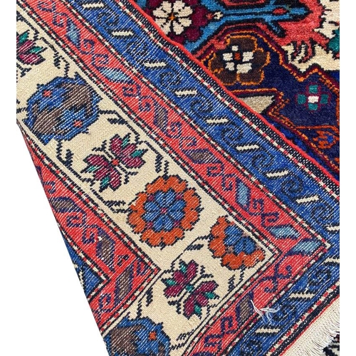 85 - ANTIQUE SHIRVAN RUG, 210cm x 146cm.