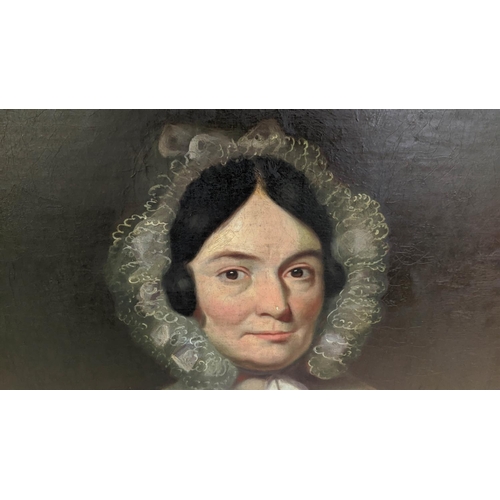 51 - 19TH CENTURY SCHOOL, Portrait of a woman', oil on canvas, 74cm x 59cm, framed.