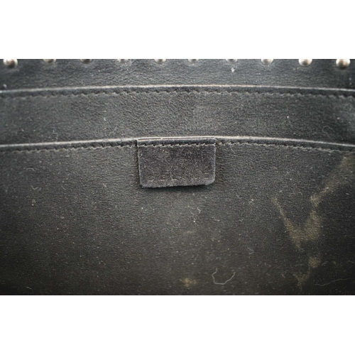 47 - CELINE BOOGIE HANDBAG, black suede with studs decoration, with two rolled leather handles, open top ... 