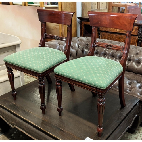 163 - DINING CHAIRS, a set of six each 50cm W x 87cm H, William IV style mahogany. (6)