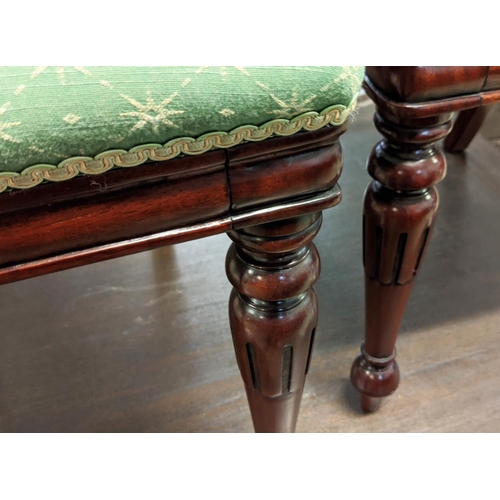 163 - DINING CHAIRS, a set of six each 50cm W x 87cm H, William IV style mahogany. (6)