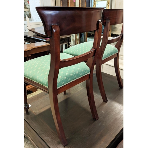 163 - DINING CHAIRS, a set of six each 50cm W x 87cm H, William IV style mahogany. (6)