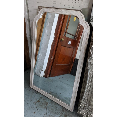 520 - FRENCH PROVINCIAL STYLE WALL MIRROR, grey painted frame, 121cm x 80cm.