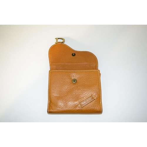 19 - CHRISTIAN DIOR VINTAGE SADDLE BAG, tan calfskin leather, top handle with CD logo finishing, matte go... 