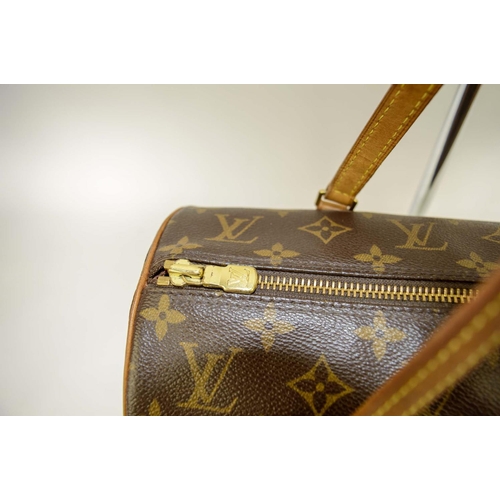 28 - LOUIS VUITTON PAPILLON BAG 30, cylindrical design, iconic coated canvas monogram with leather trim a... 