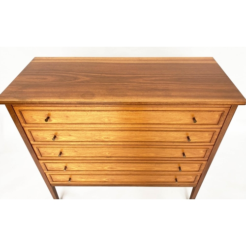 289 - CHEST, 106cm W x 111cm H x 46cm D, 1960's Danish teak, with five long drawers and straight leg suppo... 