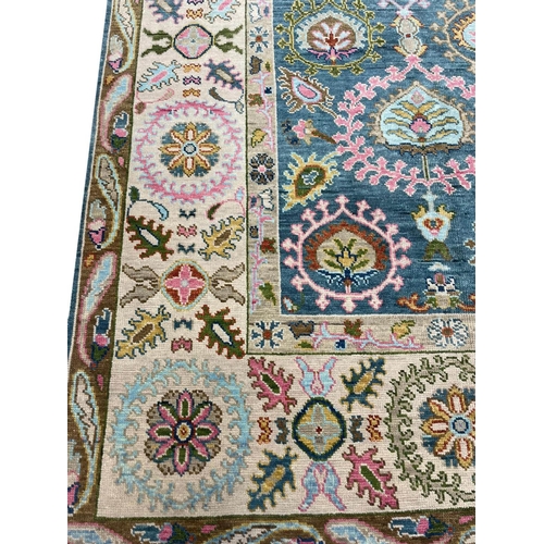 93 - CONTEMPORARY SUZANI DESIGN CARPET, 296cm x 204cm.