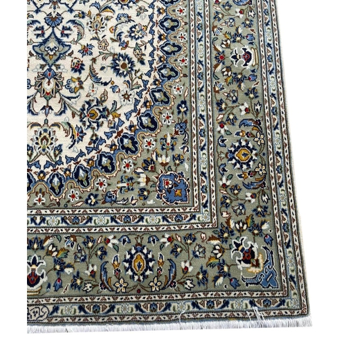 98 - FINE SIGNED KASHAN RUG, 230cm x 145cm.