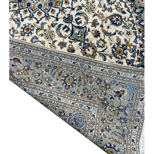 98 - FINE SIGNED KASHAN RUG, 230cm x 145cm.