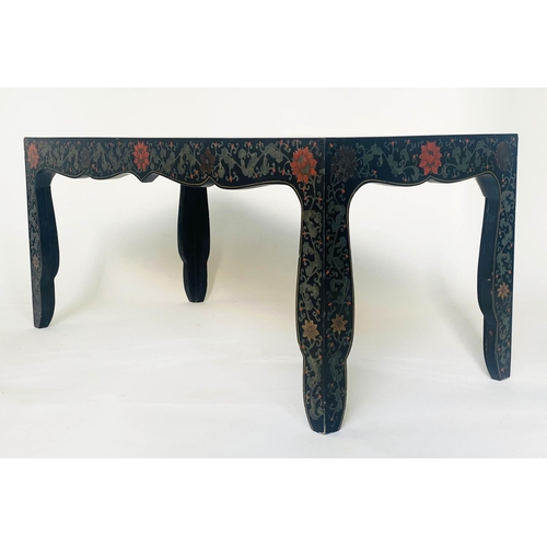 148 - LOW TABLE, rectangular lacquered and gilt Chinoiserie polychrome decorated, 97cm x 44cm H x 50cm.