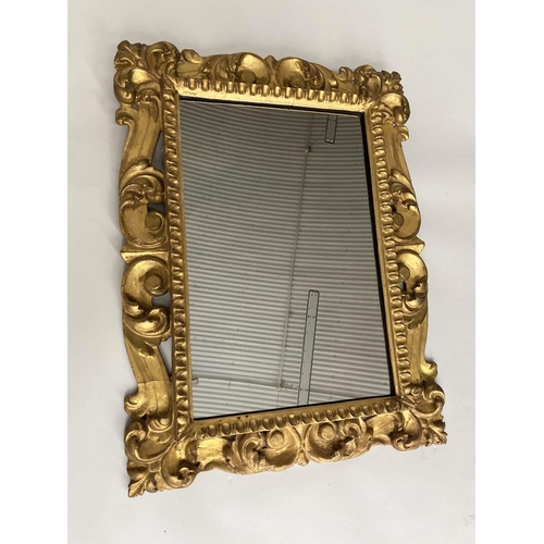 117 - WITHDRAWN ITALIAN WALL MIRROR, 19th century Florentine carved giltwood with scrolling acanthus frame... 