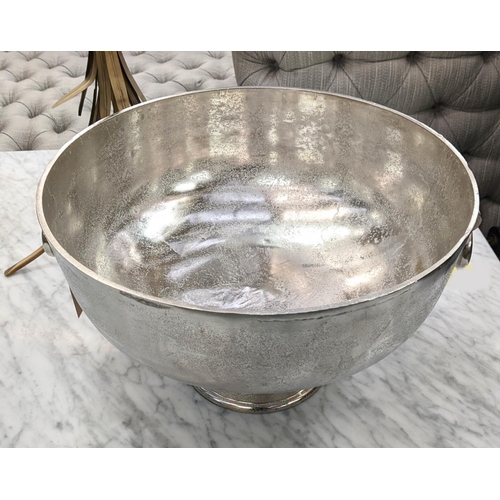 510 - CHAMPAGNE BATH, polished metal, 30cm H x 50cm x 50cm.