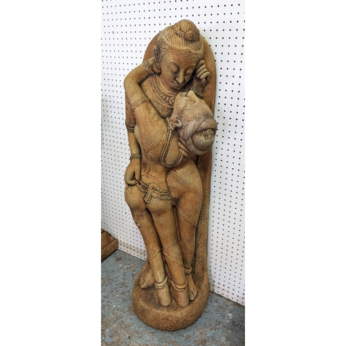 522 - RAMA AND SITA, composite stone, 81cm H approx.