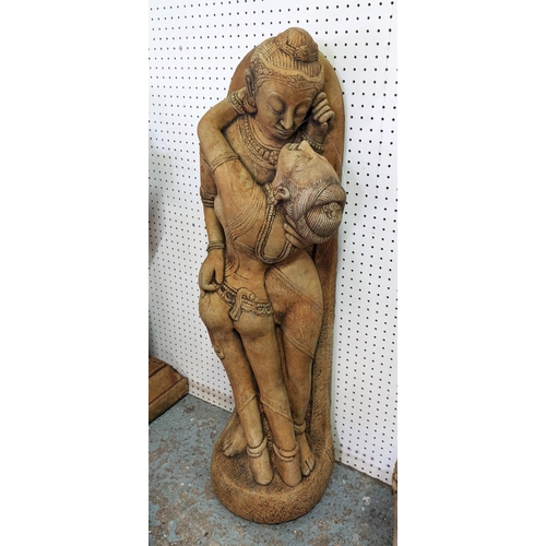 522 - RAMA AND SITA, composite stone, 81cm H approx.