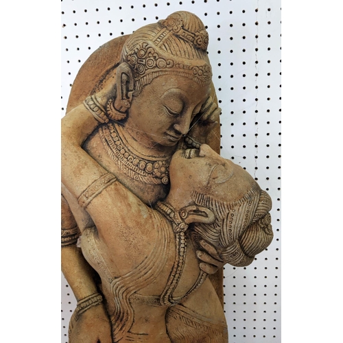 522 - RAMA AND SITA, composite stone, 81cm H approx.