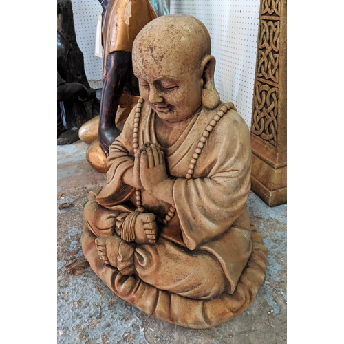 526 - LAUGHING BUDDAH, composite stone, 57cm H approx.