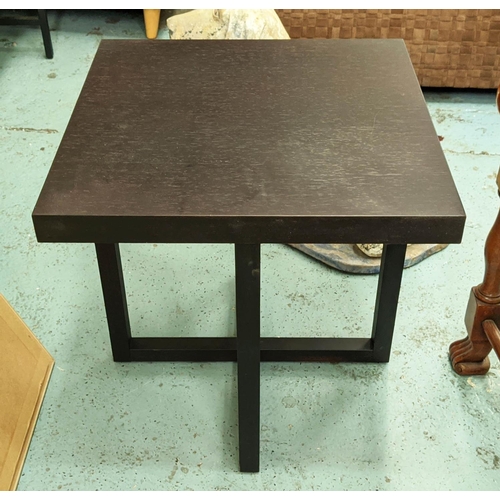 321 - OCCASIONAL TABLE, 49cm H x 49cm x 49cm, contemporary ebonised finish.