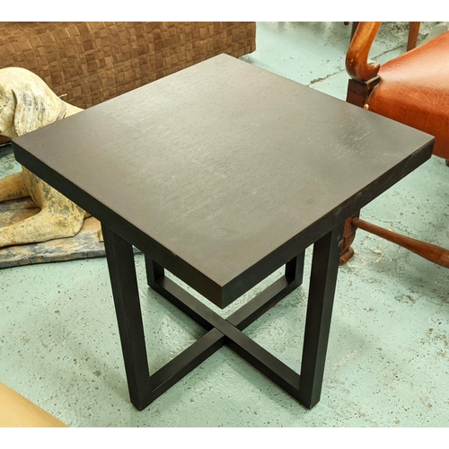 321 - OCCASIONAL TABLE, 49cm H x 49cm x 49cm, contemporary ebonised finish.