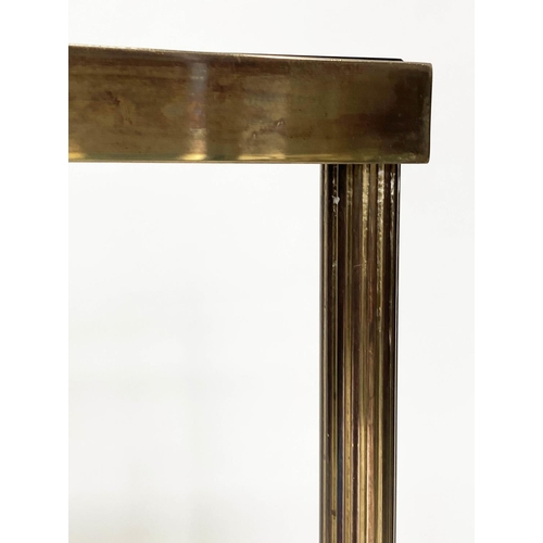 151 - CONSOLE TABLE, 1970s Maison Jansen style brass and glazed of serpentine outline, 77cm W x 38cm D x 7... 