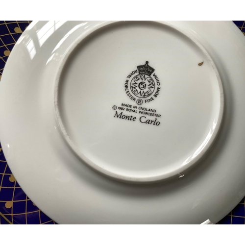 153 - SUPPER SERVICE, English Fine Bone China, Royal Worcester 'Monte Carlo', with eight place, five piece... 