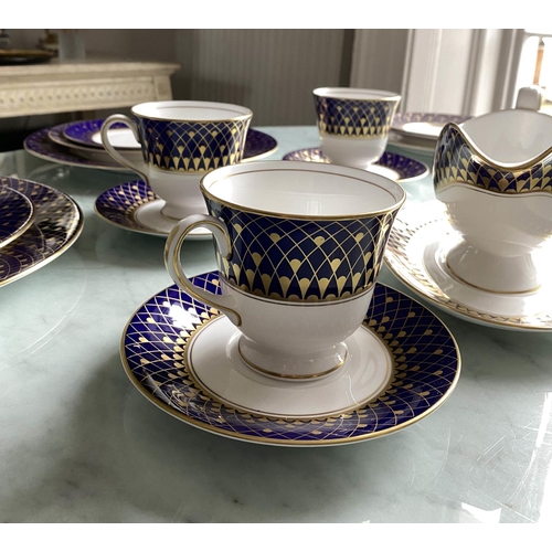 153 - SUPPER SERVICE, English Fine Bone China, Royal Worcester 'Monte Carlo', with eight place, five piece... 