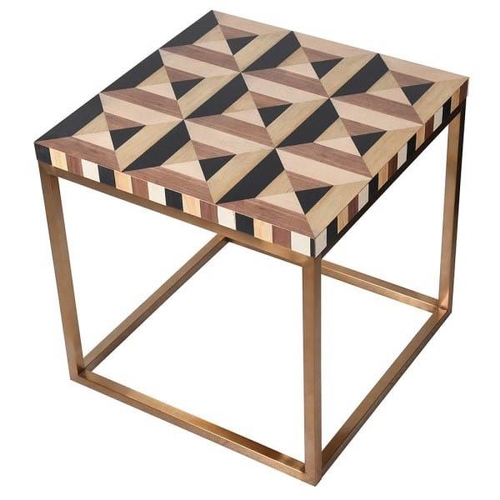 327 - SIDE TABLE, 61cm x 61cm x 61cm, 1950s Italian style, marquetry design.