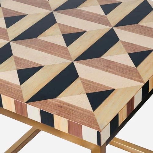 327 - SIDE TABLE, 61cm x 61cm x 61cm, 1950s Italian style, marquetry design.