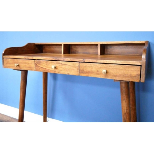 329 - WRITING DESK, 1960s Danish style, with three drawers, 92cm x 99cm x 48cm.