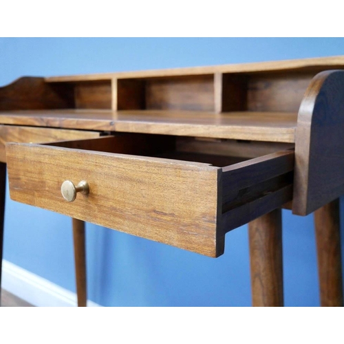 329 - WRITING DESK, 1960s Danish style, with three drawers, 92cm x 99cm x 48cm.