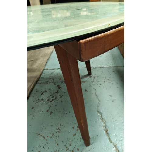 337 - LOW TABLE, 100cm x 48cm H, Danish 1960's, with both a glass and alternative mirrored top.