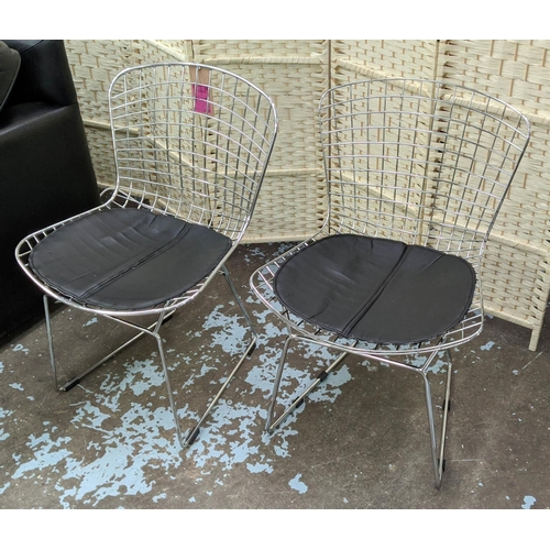 340 - AFTER HARRY BERTOIA, Bertoia style side chairs, a set of seven, 80cm H. (7)