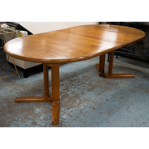 370 - DYRLUND DINING TABLE, Danish teak with two extra leaves, 73cm H x 110cm x 210cm extended each leaf 5... 