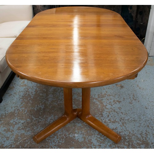 370 - DYRLUND DINING TABLE, Danish teak with two extra leaves, 73cm H x 110cm x 210cm extended each leaf 5... 