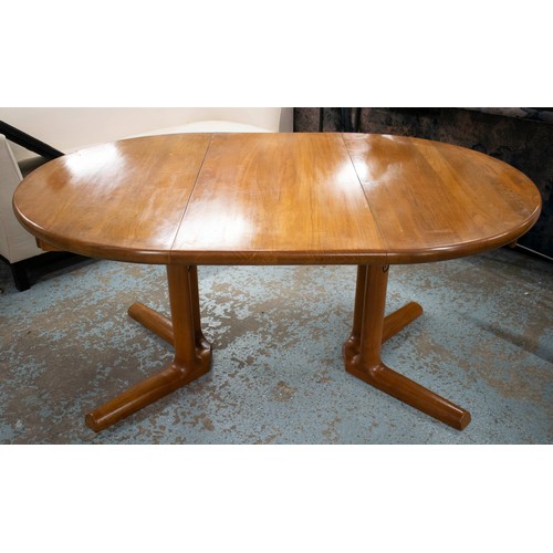 370 - DYRLUND DINING TABLE, Danish teak with two extra leaves, 73cm H x 110cm x 210cm extended each leaf 5... 