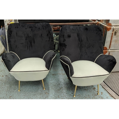 561 - ICO PARISI ARMCHAIRS, 1950s, each 73cm W x 96cm H, a pair, recently upholstered. (2)