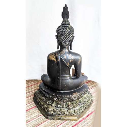 317 - SEATED BUDDHA, cast bronze, 45cm H.