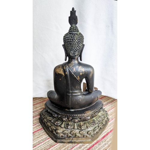 317 - SEATED BUDDHA, cast bronze, 45cm H.