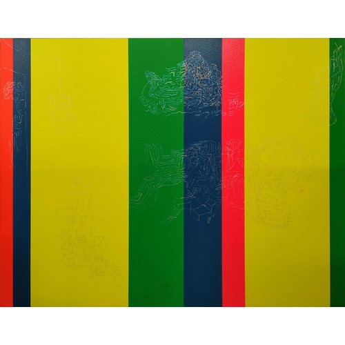 57 - DAVID LEAPMAN (b.1959), 'Abstract', acrylic on canvas, 168cm x 212cm. (Subject to ARR - see Buyers C... 