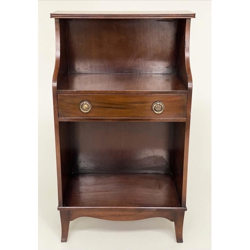 185 - BEDSIDE CABINETS, a pair, George III style mahogany each with shelf, drawer and undertier, 44cm x 77... 