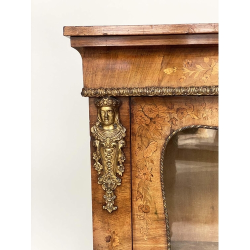 208 - MARQUETRY BOOKCASE, Victorian burr walnut and ormolu mounted with glazed panelled door enclosing she... 