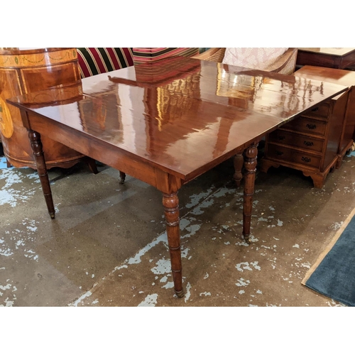 258 - DINING TABLE, 67cm D x 132cm L unextended, top flips over to make it 132cm W x 132cm L, 19th century... 