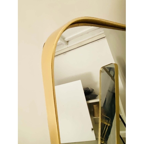 388 - DRESSING MIRRORS, 1960s French style, gilt frames, stands at 145cm H. (2)