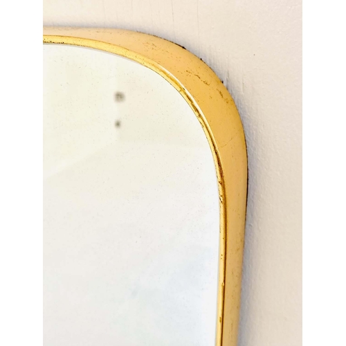 393 - WALL MIRRORS, a pair, 120cm high, 80cm wide, 1960's French design, gilt metal frames. (2)