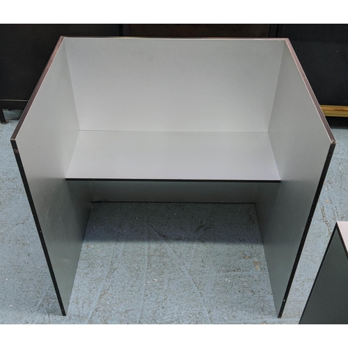 410 - SIDE TABLES, a pair, in a metallic style finish, each 60cm x 60cm x 46cm H. (2)