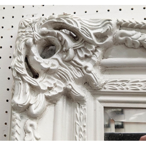 416 - WALL MIRROR, Continental style, white frame.